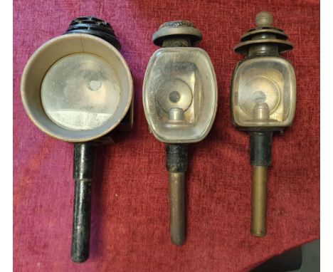 Antique Carriage Lamp Trio - Breweriana Interest as used to be used for decoration in a local pub
