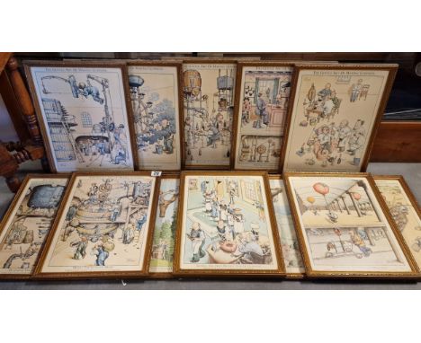 Guinness Set of 12 'The Gentle Art of Making Guinness' Pub Advertising Prints - Breweriana Interest - 34.5x46cm