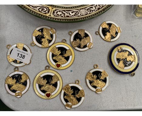 TEN U.S.A. ENAMEL CHICAGO MASONIC MEDALS - THE ORDER OF THE MOOSE 