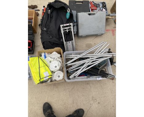 A MIXED LOT TO INCLUDE NEW FACE MASKS, TOOLS ETC 