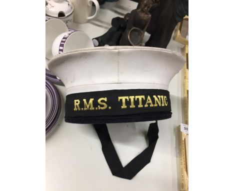 A VINTAGE SAILOR'S HAT 'R. M. S. TITANIC' 