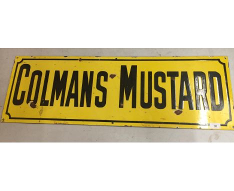 A COLMAN'S MUSTARD ENAMEL SIGN, 92 X 30CM 