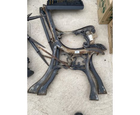 A PAIR OF VINTAGE CAST BENCH ENDS 