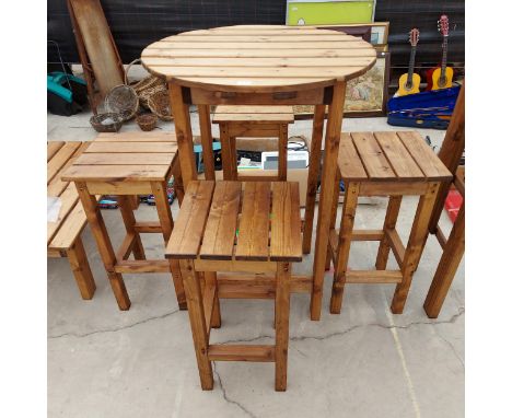 AN AS NEW EX DISPLAY CHARLES TAYLOR BAR TABLE AND FOUR BAR STOOLS *PLEASE NOTE VAT TO BE PAYED ON THIS ITEM* 
