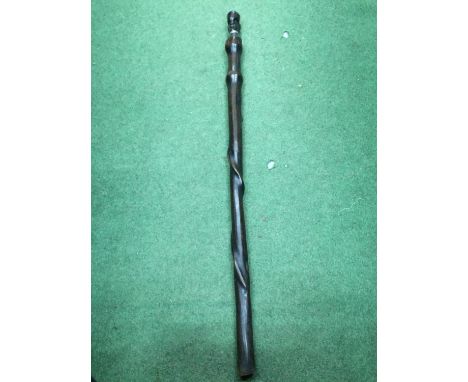 A VINTAGE CARVED TRIBAL STICK LENGTH 96CM 