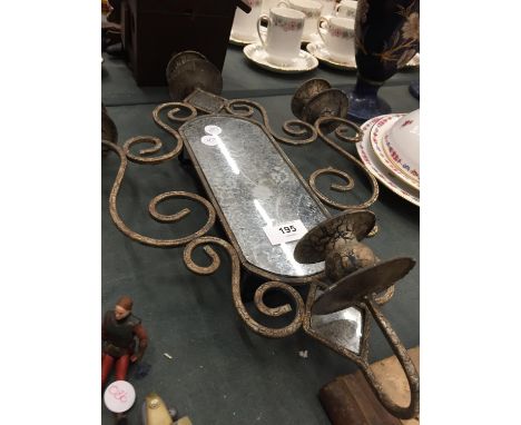 A VINTAGE STYLE CANDLE SCONCE WITH MIRROR 