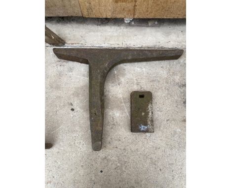 TWO VINTAGE CAST IRON FORGING TOOLS 