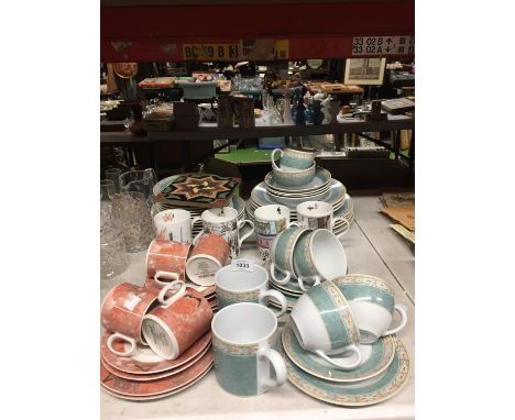 A LARGE QUANTITY OF WEDGWOOD HOME 'AZTEC' DESIGN TO INCLUDE VARIOUS SIZES OF PLATES, CUPS, SAUCERS, BOWLS, SUGAR BOWL, ETC PL