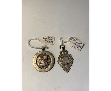 TWO SILVER FOBS ONE HALLMARKED CHESTER  1912 AND THE OTHER BIRMINGHAM 1906 