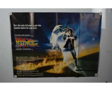 Back To The Future (1985) UK Quad Poster, UK Quad for this iconic eighties movie starring Michael J Fox and Christopher Lloyd