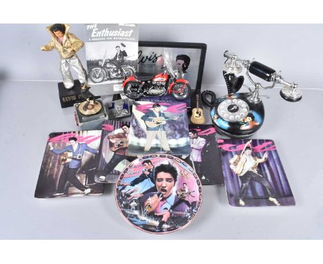 Elvis Presley Harley Davidson Model / Memorabilia, collection of Elvis items comprising a Franklin Mint Harley Davidson KH in