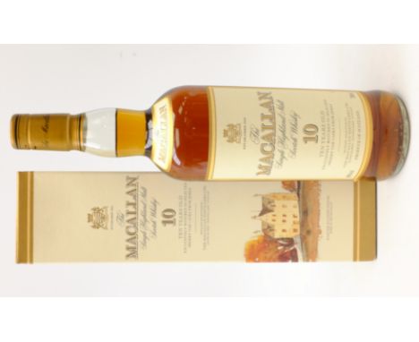 The Macallan Single Highland Malt Scotch Whisky, 10 years old, Exclusively Matured in Selected Sherry Oak Casks From Jerez, c