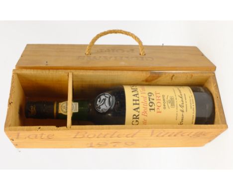 Graham's Late Bottled Vintage 1979 Port, bottled in Oporto in 1985, in original wooden case with string handle, 70cl, 1 bottl