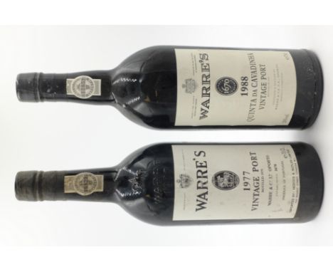 Warre's 1977 Vintage Port, bottled 1979, no strength given, Warre's Quinta da Cavadinha 1988 Vintage port, bottled 1990, 20%v