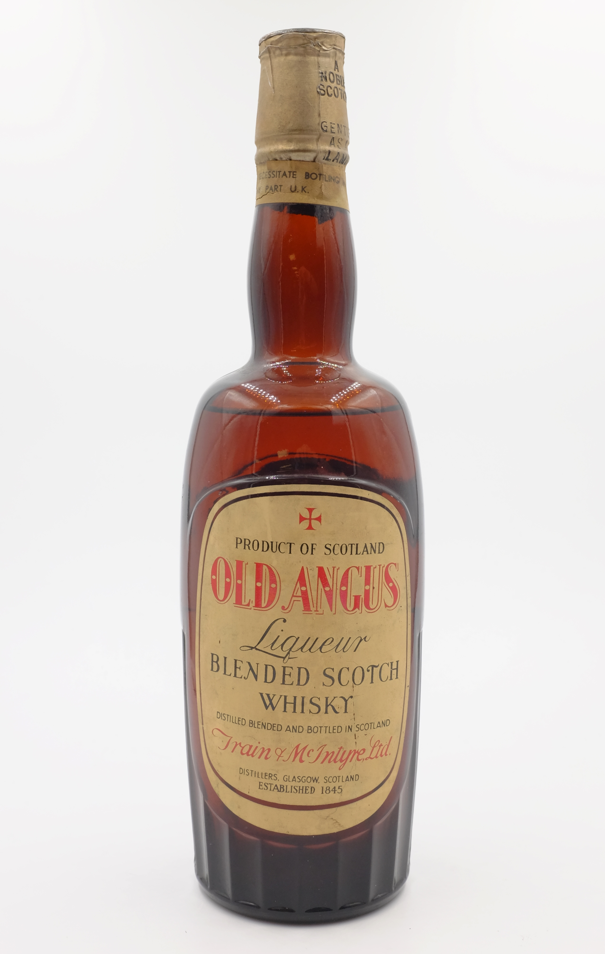 Old Angus Liqueur Blended Scotch Whisky, distilled, blended & bottled