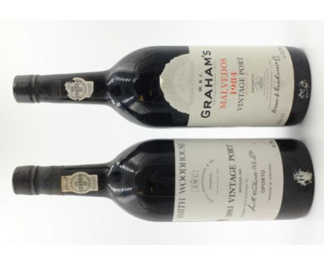 Smith Woodhouse 1983 Vintage Port, bottled 1985, no strength given, Graham's Malvedos 1984 Vintage Port, bottled 1986, 20%vol