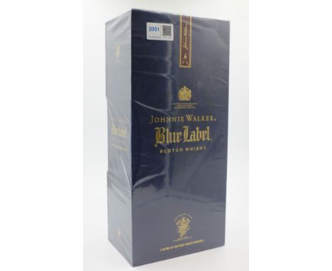 Johnnie Walker Blue Label Scotch Whisky, unopened in cellophane wrapped carton, 43%vol, 1ltr, 1 bottle
