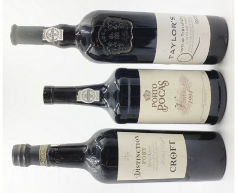 Taylor's Quinta Tera Feita 1996 Vintage Port, bottled 1998, 20.5%vol, Portas Pocas 1994 Vintage Port, Croft Distinction Speci