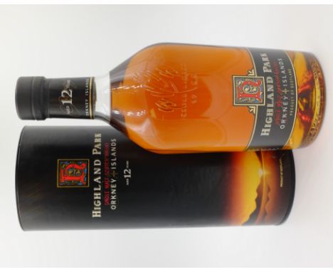 Highland Park Single Malt Scotch Whisky aged 12 years, in tube, 43%vol 1ltr, 1 bottle