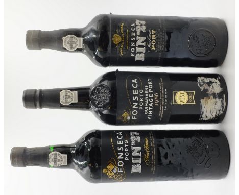 Fonseca Guimaraens 1986 Vintage Port, bottled 1988, 20.5%vol, Fonseca Bin No.27 Fine Reserve & Finest Reserve Port, both 20%v