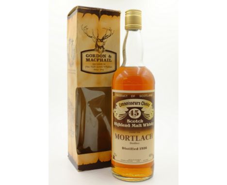 Mortlach Connoisseurs Choice Scotch Highland Malt Whisky, 45 years old, distilled 1936, bottled by Gordon & Macphail, 40%vol,