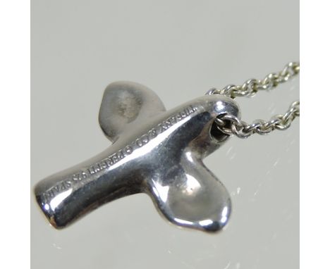 A Tiffany silver dove pendant, on chain