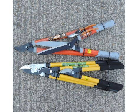 A power pruner, lopper and shears set, together with a lopper, shear and secateur set