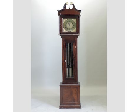 A reproduction mahogany longcase clock, 203cm tall