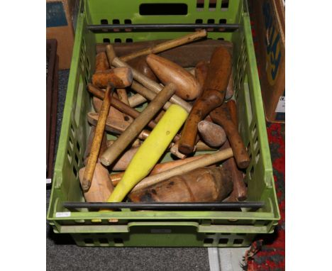 A box of wooden hand tools used for lead flashing.