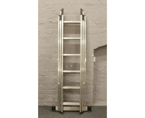A Hailo aluminium three section combination ladder.