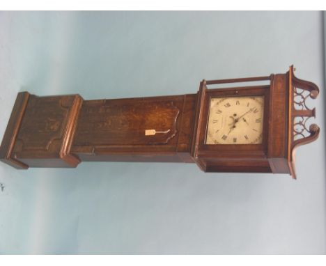 A George III 8-day longcase clock, 14in. square enamelled dial signed Sam Harwood, Northwich, with subsidiary seconds and dat