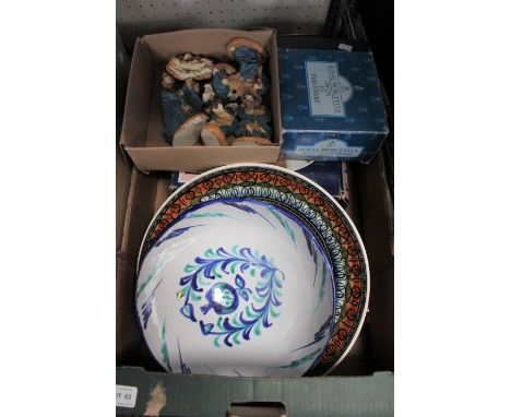Two boxes of mixed domestic items, to include nativity figurines &amp; a vintage Tilley lamp