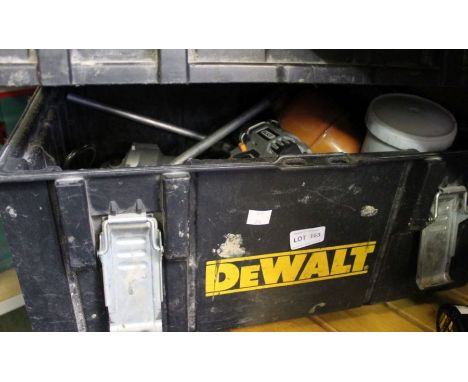 A heavy duty Dewalt tool box containing angle grinder, electric drill etc SOLD AS SEEN