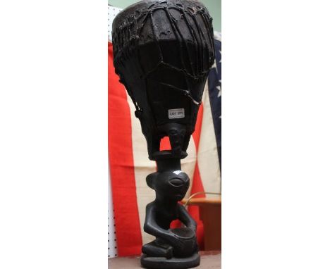 An Eastern carving style bongo drum