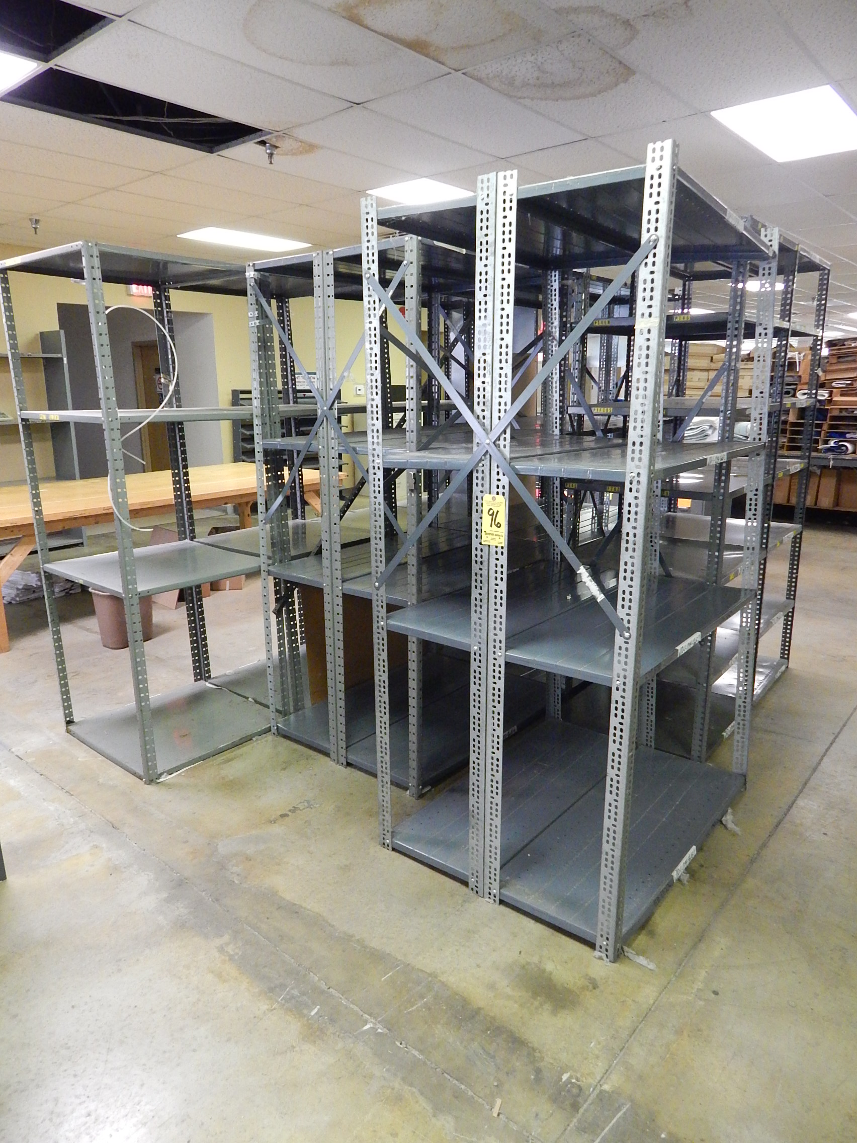 Metal Warehouse Shelving, (6) Sections 7 Ft. High X 30 In. Wide X 30 In