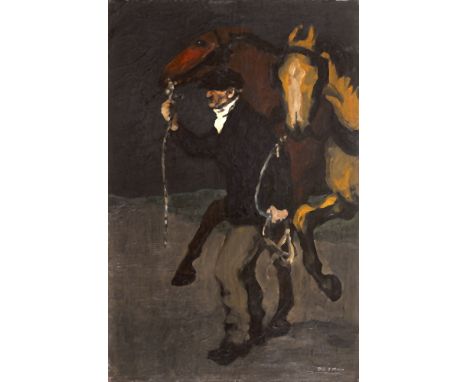 Jack Butler Yeats RHA (1871-1957)  FRESH HORSES, c. 1914  oil on panel  signed lower right; inscribed on reverse; with Waddin