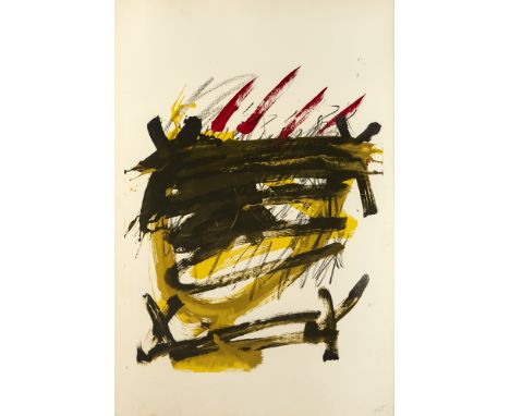 Antoni Tàpies (Spanish, 1923-2012) UNTITLED, FROM ALS MESTRES DE CATALUNYA, 1974 lithograph in colours on wove paper; (artist
