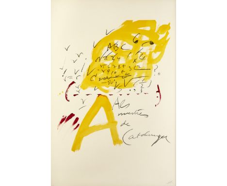 Antoni Tàpies (Spanish, 1923-2012) UNTITLED, FROM ALS MESTRES DE CATALUNYA, 1974 lithograph in colours on wove paper; (artist