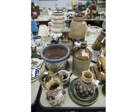 LARGE CERAMIC VASES, PLANT HOLDERS, VARIOUS 
