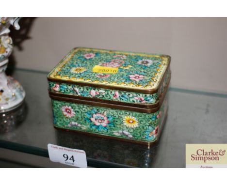 An Oriental enamel box