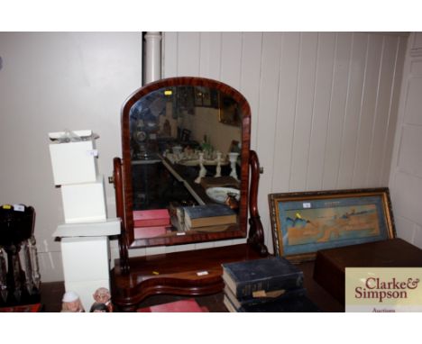 A Victorian mahogany swing framed toilet mirror