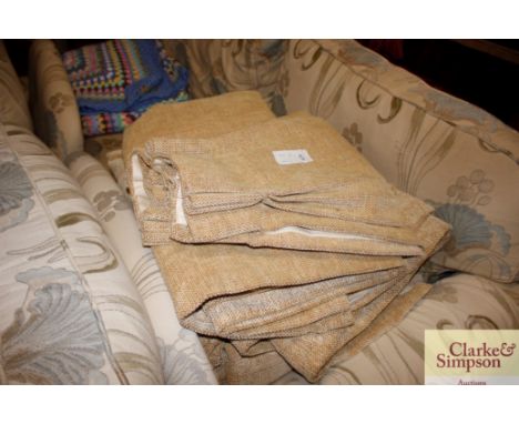 A quantity of heavy lined curtains 42" wide x 84" long