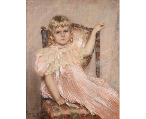 Frieda Menshausen-Labriola (German 1861-1939)Portrait of Marieke Kleinworth (1892-1942)PastelSigned and dated 1899 lower left