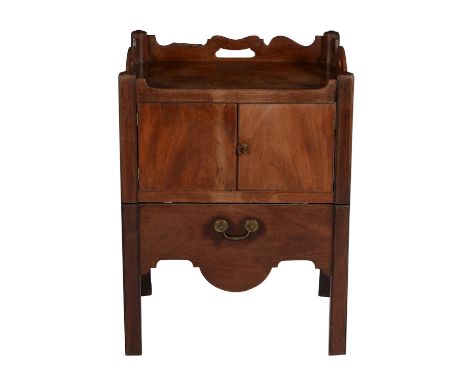 A George III mahogany night commode, circa 1770, 82cm high, 60cm wide, 48cm deep 