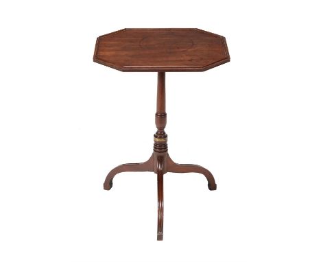 A mahogany tripod table, circa 1800 and later, 63cm high, the top 44.5 x 38cm Condition Report: Marks, knocks, scratches, abr