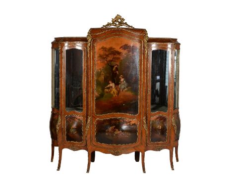 Y A Kingwood, Vernis Martin and gilt metal mounted display cabinet, circa 1900, 191cm high, 171cm wide, 46cm deepCondition Re