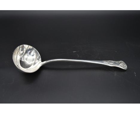 A silver King's pattern soup ladle, makers mark DCR, London, 1860 H.34cm, 275g 