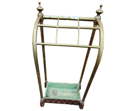 ANTIQUE BRASS STICK STAND