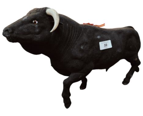 LARGE VINTAGE PLASTIC BULL FIGURE 