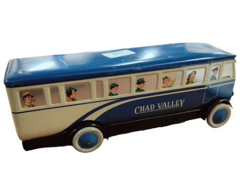CHAD VALLEY CLOCKWORK BLUE TINPLATE BUS 30cm 